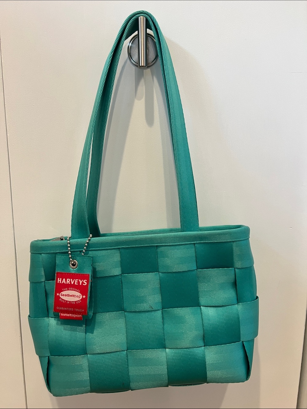 Harveys Teal Woven Seatbelt Tote